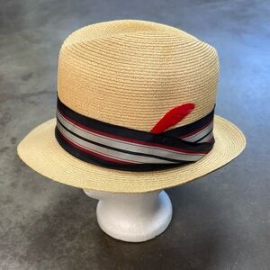 Vintage 1960s Imperial Milan Straw Pork Pie Hat